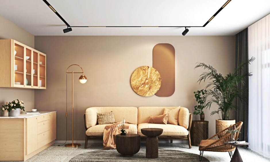 Neutral shades and natural light create a warm and inviting Mumbai living room.