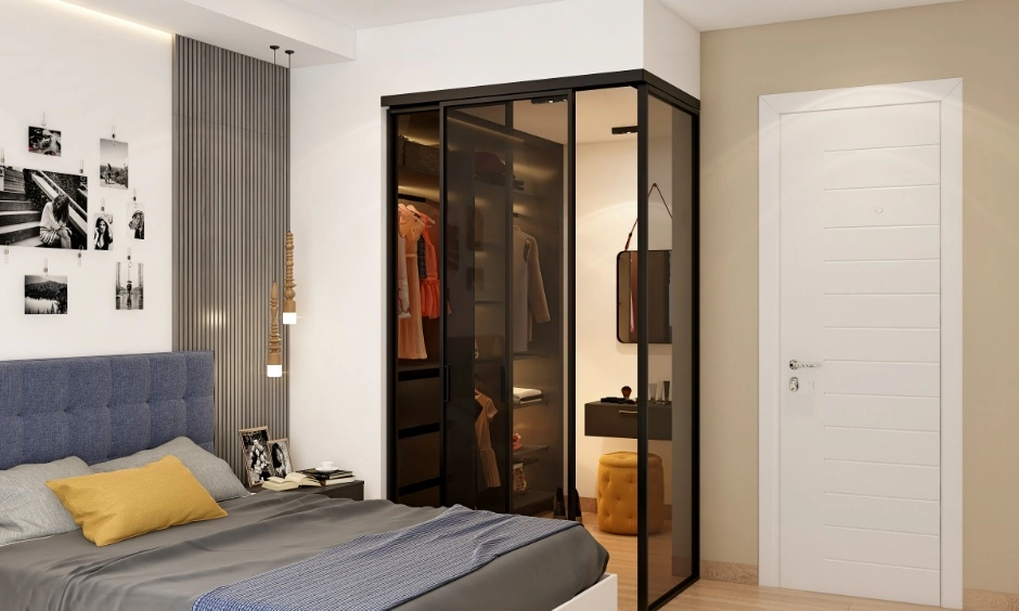 A personalized bedroom scheme highlighting customized bedroom interior design in Coimbatore.