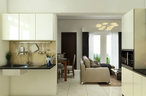 Double-bowl sinks paired with an under-sink storage cabinet improve organisation and kitchen efficiency.
