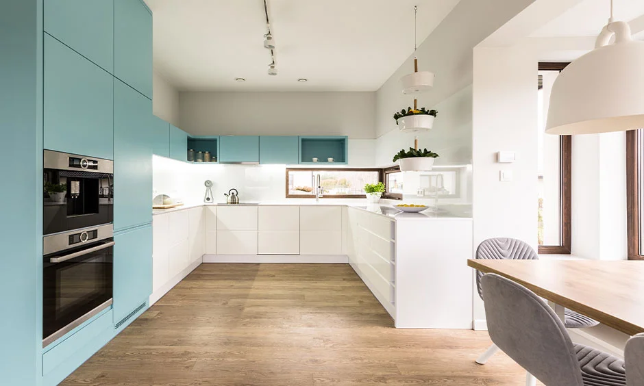Pristine white kitchen base cabinet for an alegant and luxurious look
