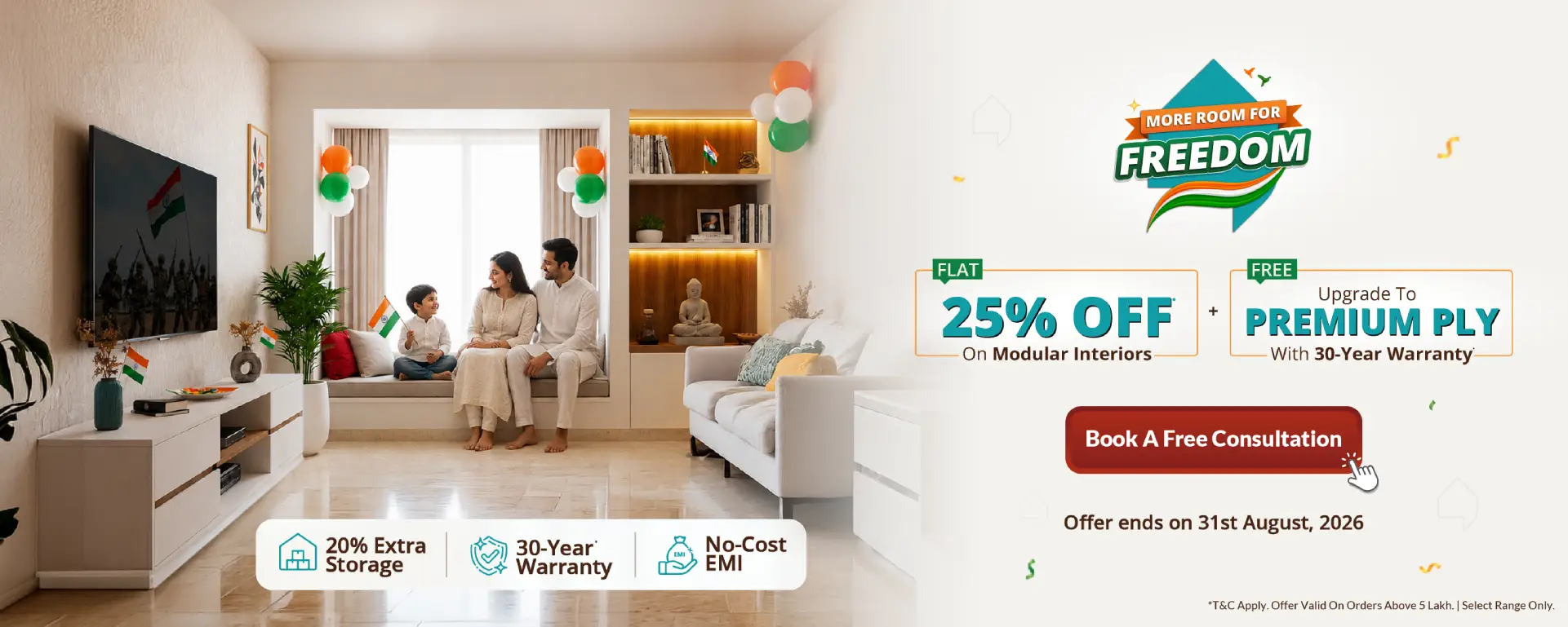 DesignCafe Offer: Flat 25% OFF on Home Interiors
