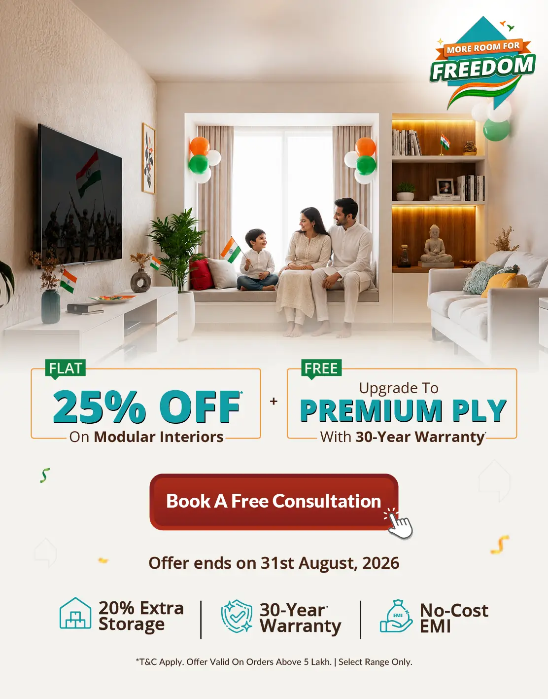 DesignCafe Offer: Flat 25% OFF on Home Interiors