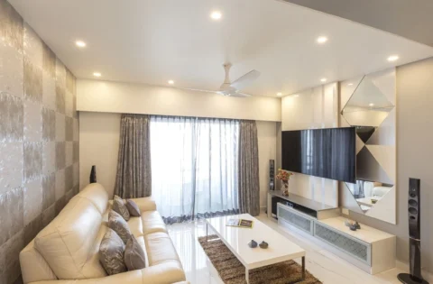Heavy furniture in the south-west facing living room creates a balanced Vastu layout.
