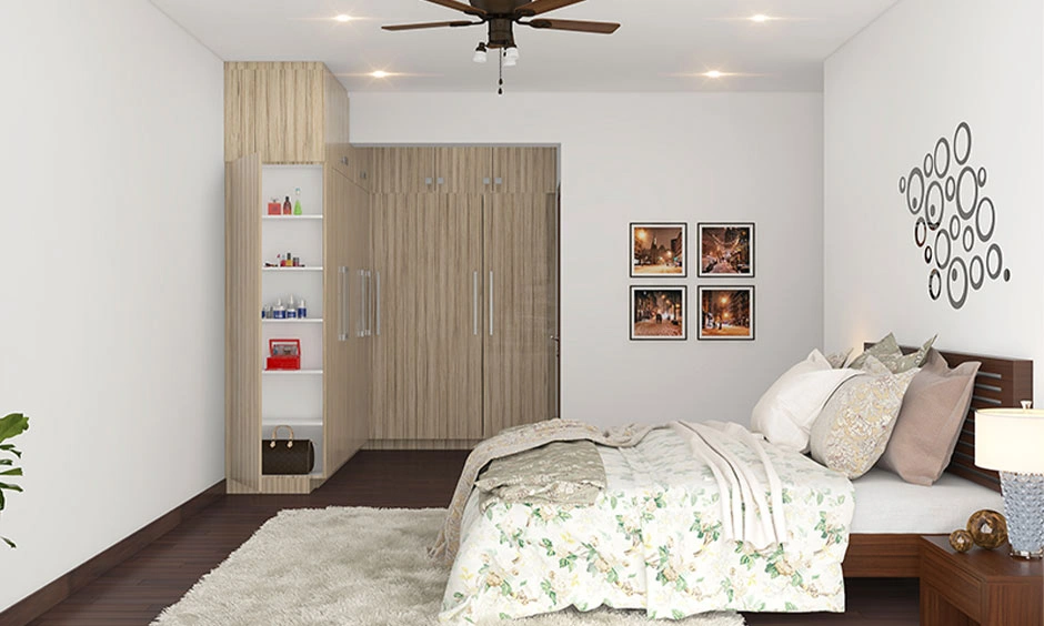 Engineered wood wardrobe offers a durable and clean finish for modern bedrooms.