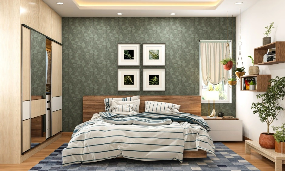 Plants, natural textures and green tones bring a fresh, nature-inspired feel indoors.