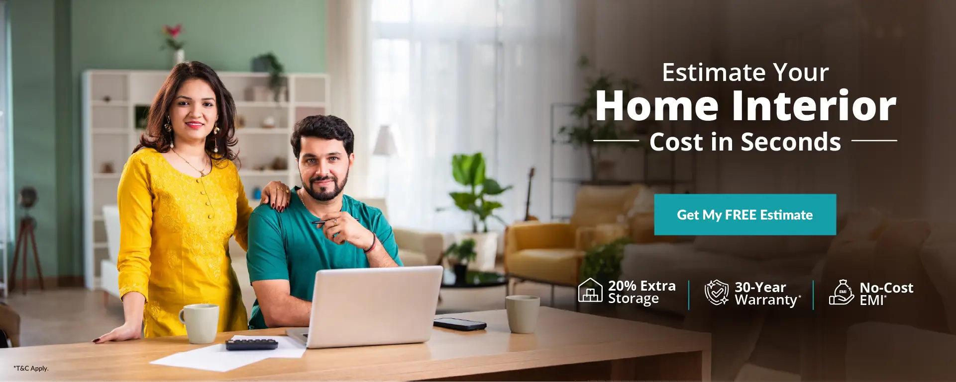 Home interior cost calculator to estimate interior design prices instantly