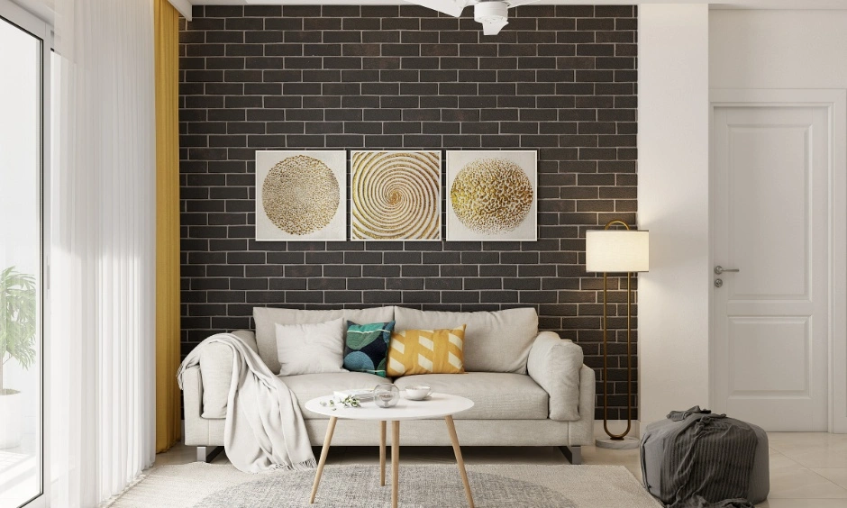 Sofas, lamps, rugs, curtains and artwork shown in a render may be priced separately.