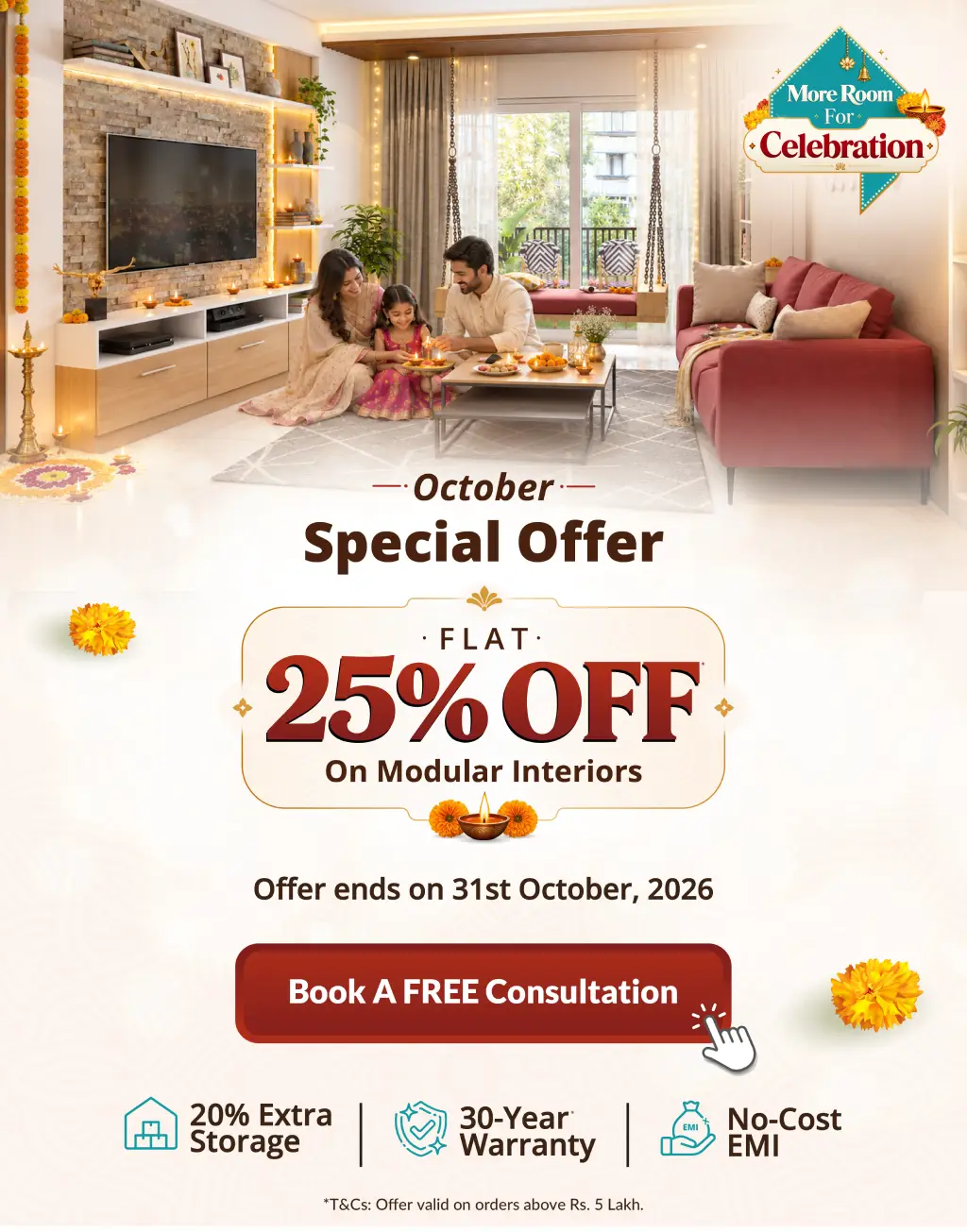 DesignCafe Offer: Flat 25% OFF on Home Interiors