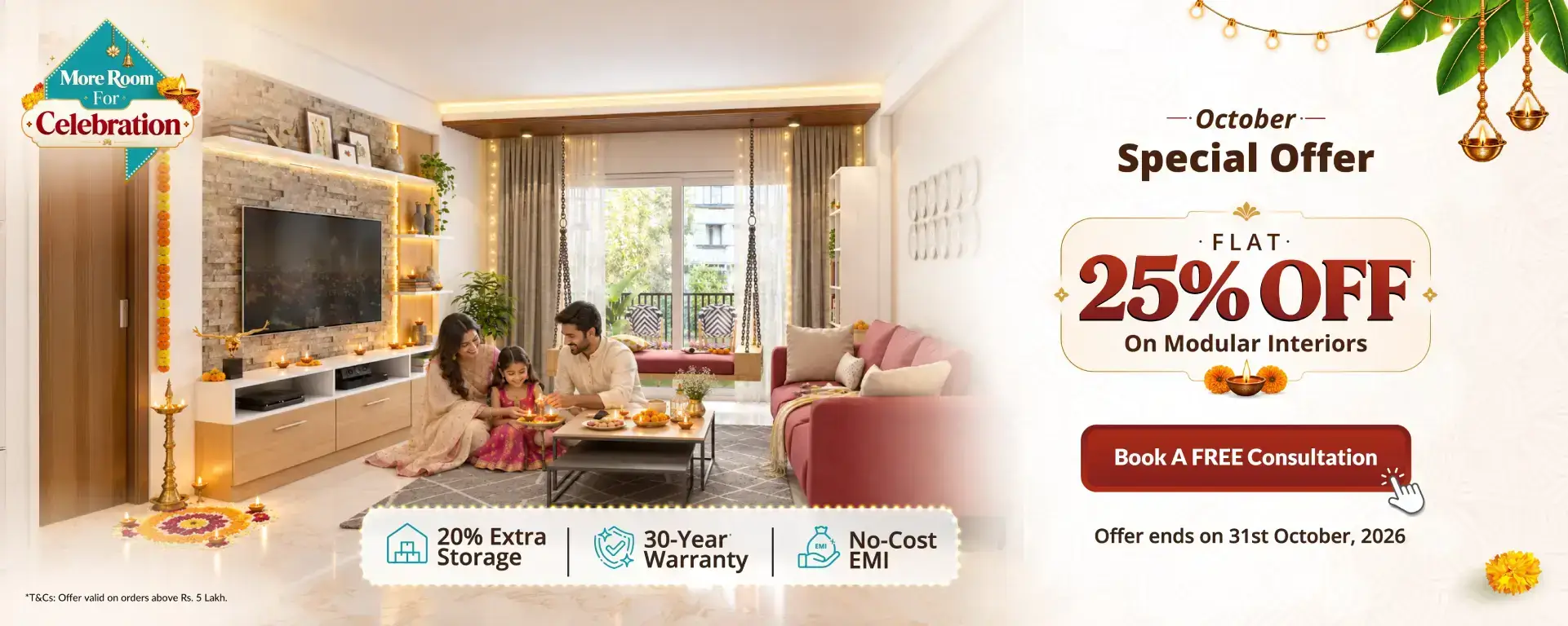 DesignCafe Offer: Flat 25% OFF on Home Interiors